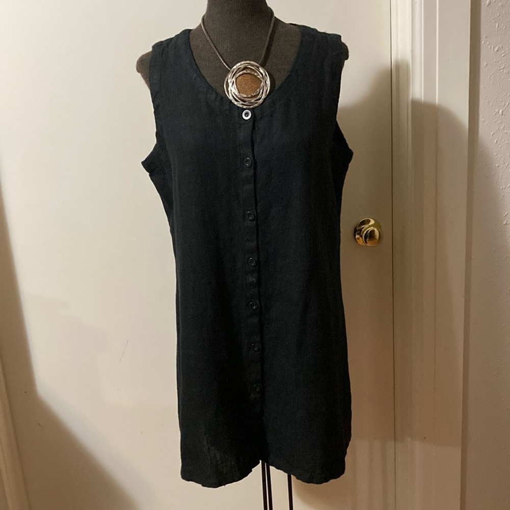 FLAX Linen Sleeveless Tunic Dress